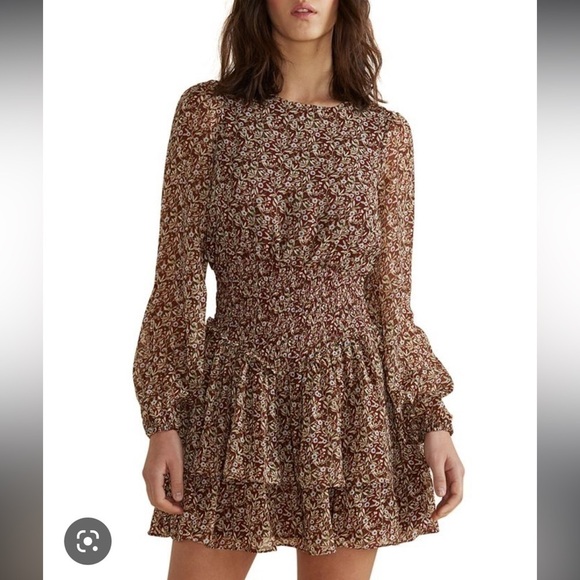NEW NWT MINKPINK Pascoe Floral Printed Ruffled Mini Dress Cottagecore Prairie Sm - Picture 1 of 8